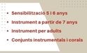 Places vacants d'Instrument i grups 