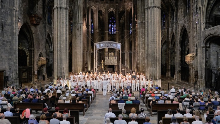 Choral singing at the Fira de Girona