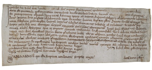 The Sale of a Plot of Land in Girona. Chapter Archive of the Girona Cathedral, Parchment 46. Girona, May, 1st, 1047